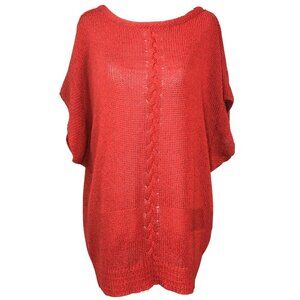 Liz Claiborne Vintage Rust Silk Blend Knit Top Dolman Sleeve Sweater L
